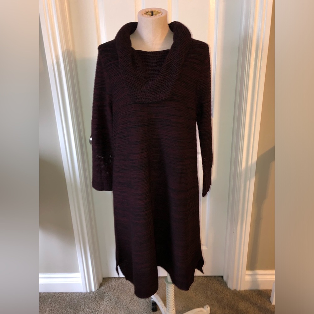 Orange Fashion Village Burgundy Sweater Dress